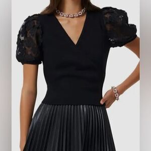 French Connection NWT Lucille Lace Crossover Top Size Large